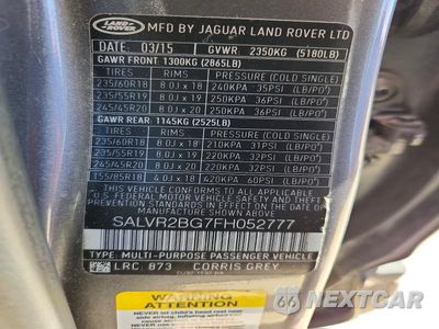 Zdjęcie 13 z 13 samochodu: 2015 LAND ROVER RANGE ROVER EVOQUE PURE PREMIUM VIN:SALVR2BG7FH052777 - miniatura