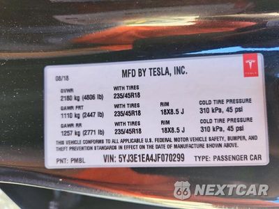 Zdjęcie 12 z 12 samochodu: 2018 TESLA MODEL 3 VIN:5YJ3E1EA4JF070299 - miniatura