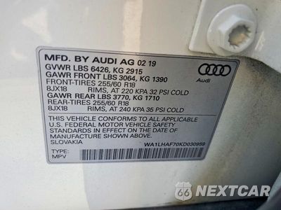 Zdjęcie 12 z 12 samochodu: 2019 AUDI Q7 PREMIUM PLUS VIN:WA1LHAF70KD030959 - miniatura