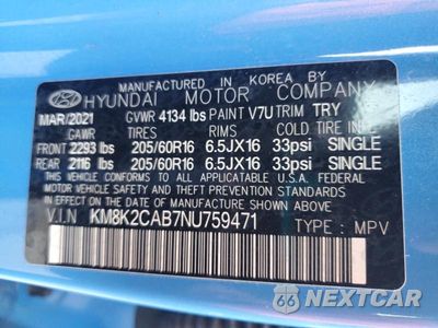 Zdjęcie 12 z 12 samochodu: 2022 HYUNDAI KONA SE VIN:KM8K2CAB7NU759471 - miniatura