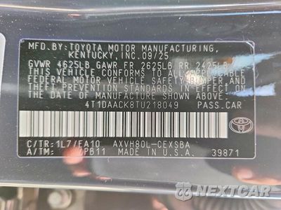 Zdjęcie 12 z 12 samochodu: 2026 TOYOTA CAMRY SE VIN:4T1DAACK8TU218049 - miniatura