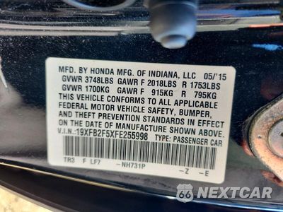 Zdjęcie 13 z 13 samochodu: 2015 HONDA CIVIC LX VIN:19XFB2F5XFE255998 - miniatura