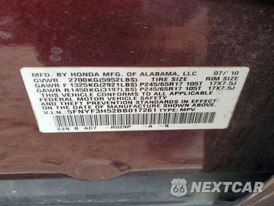 Zdjęcie 13 z 13 samochodu: 2011 HONDA PILOT EXL VIN:5FNYF3H52BB017261 - miniatura