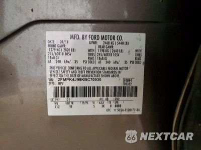 Zdjęcie 13 z 13 samochodu: 2019 FORD EDGE SEL VIN:2FMPK4J98KBC70930 - miniatura