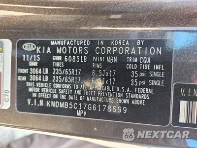 Zdjęcie 13 z 13 samochodu: 2016 KIA SEDONA LX VIN:KNDMB5C17G6178699 - miniatura