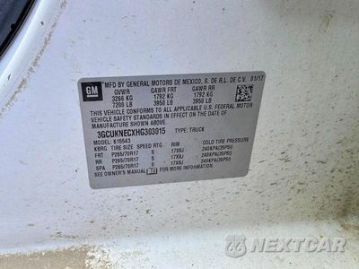 Zdjęcie 11 z 11 samochodu: 2017 CHEVROLET SILVERADO K1500 VIN:3GCUKNECXHG303015 - miniatura