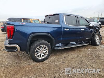 Trzecie zdjęcie samochodu z tyłu: 2021 GMC SIERRA K1500 SLT VIN:3GTU9DEDXMG328599 - miniatura