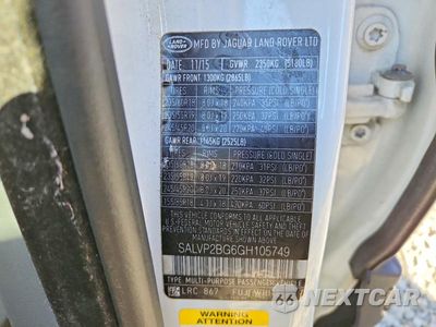 Zdjęcie 13 z 13 samochodu: 2016 LAND ROVER RANGE ROVER EVOQUE SE VIN:SALVP2BG6GH105749 - miniatura