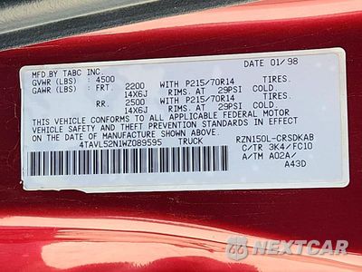Zdjęcie 12 z 12 samochodu: 1998 TOYOTA TACOMA BASE VIN:4TAVL52N1WZ089595 - miniatura
