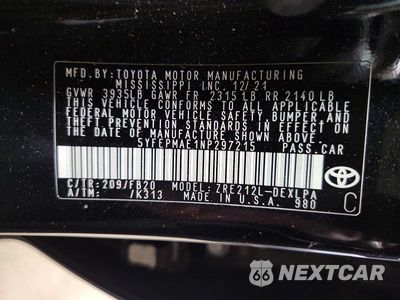 Zdjęcie 12 z 12 samochodu: 2022 TOYOTA COROLLA LE VIN:5YFEPMAE1NP297215 - miniatura