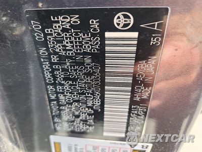 Zdjęcie 13 z 13 samochodu: 2007 TOYOTA CAMRY HYBRID VIN:JTNBB46K073036407 - miniatura