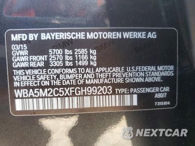 Zdjęcie 12 z 12 samochodu: 2015 BMW 535 IGT VIN:WBA5M2C5XFGH99203 - miniatura