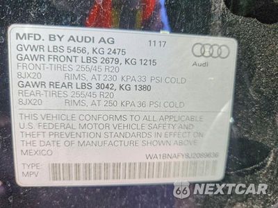 Zdjęcie 13 z 13 samochodu: 2018 AUDI Q5 PREMIUM PLUS VIN:WA1BNAFY8J2089636 - miniatura