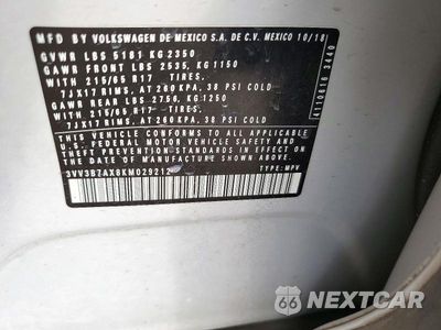 Zdjęcie 12 z 12 samochodu: 2019 VOLKSWAGEN TIGUAN VIN:3VV3B7AX8KM029212 - miniatura