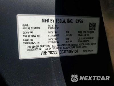 Zdjęcie 13 z 13 samochodu: 2026 TESLA CYBERTRUCK VIN:7G2CEHED3TA092150 - miniatura