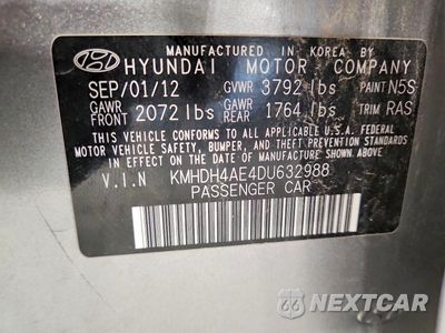 Zdjęcie 13 z 13 samochodu: 2013 HYUNDAI ELANTRA GLS VIN:KMHDH4AE4DU632988 - miniatura