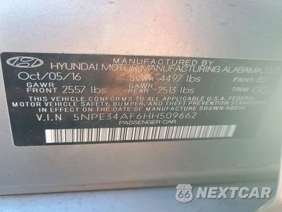 Zdjęcie 12 z 12 samochodu: 2017 HYUNDAI SONATA SPORT VIN:5NPE34AF6HH509662 - miniatura