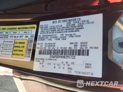 Zdjęcie 12 z 12 samochodu: 2017 FORD FUSION TITANIUM VIN:3FA6P0D94HR291733 - miniatura