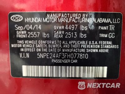 Zdjęcie 13 z 13 samochodu: 2015 HYUNDAI SONATA SE VIN:5NPE24AF3FH077810 - miniatura