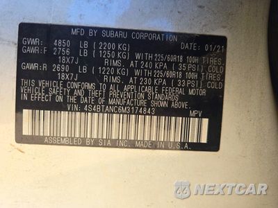 Zdjęcie 12 z 12 samochodu: 2021 SUBARU OUTBACK LIMITED VIN:4S4BTANC6M3174843 - miniatura