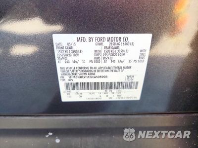 Zdjęcie 13 z 13 samochodu: 2016 FORD EXPLORER SPORT VIN:1FM5K8GTXGGA05993 - miniatura
