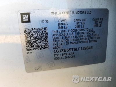 Zdjęcie 12 z 12 samochodu: 2020 CHEVROLET MALIBU LS VIN:1G1ZB5ST6LF139646 - miniatura