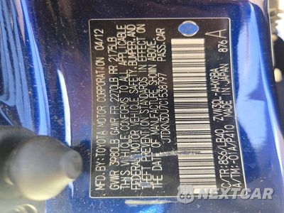 Zdjęcie 12 z 12 samochodu: 2012 TOYOTA PRIUS FIVE VIN:JTDKN3DU7C1538797 - miniatura