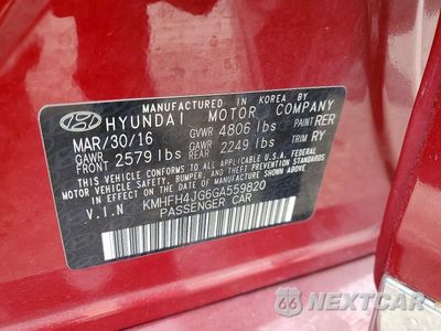 Zdjęcie 12 z 12 samochodu: 2016 HYUNDAI AZERA LIMITED VIN:KMHFH4JG6GA559820 - miniatura