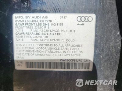Zdjęcie 12 z 12 samochodu: 2018 AUDI Q3 PREMIUM VIN:WA1ECCFS9JR010217 - miniatura