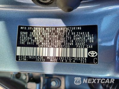 Zdjęcie 12 z 12 samochodu: 2021 TOYOTA COROLLA XLE VIN:5YFFPMAE7MP207309 - miniatura