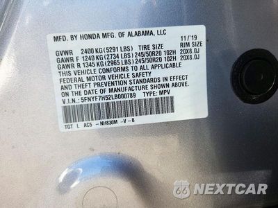 Zdjęcie 14 z 14 samochodu: 2020 HONDA PASSPORT EXL VIN:5FNYF7H52LB000789 - miniatura