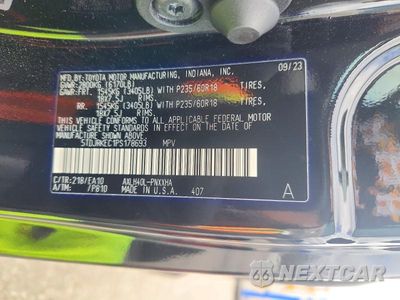 Zdjęcie 12 z 12 samochodu: 2023 TOYOTA SIENNA XLE VIN:5TDJRKEC1PS178693 - miniatura