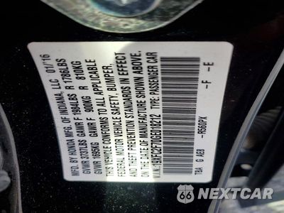 Zdjęcie 13 z 13 samochodu: 2016 HONDA CIVIC EX VIN:19XFC2F70GE018212 - miniatura