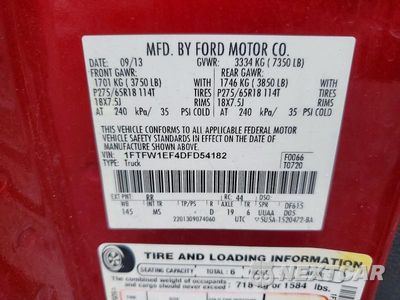 Zdjęcie 12 z 12 samochodu: 2013 FORD F150 SUPERCREW VIN:1FTFW1EF4DFD54182 - miniatura
