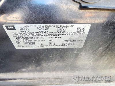 Zdjęcie 13 z 13 samochodu: 2015 CHEVROLET EQUINOX LTZ VIN:2GNALDEK6F6431219 - miniatura