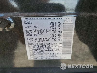 Zdjęcie 14 z 14 samochodu: 2015 NISSAN ROGUE SL VIN:5N1AT2MT7FC764362 - miniatura