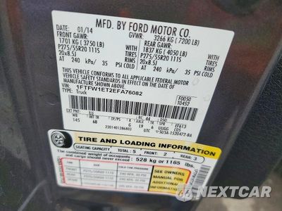 Zdjęcie 12 z 12 samochodu: 2014 FORD F150 SUPERCREW VIN:1FTFW1ET2EFA76082 - miniatura