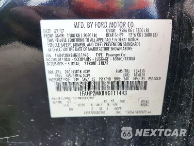Zdjęcie 12 z 12 samochodu: 2017 FORD TAURUS POLICE INTERCEPTOR VIN:1FAHP2MK8HG111443 - miniatura