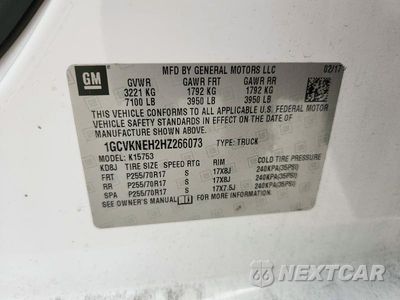 Zdjęcie 12 z 12 samochodu: 2017 CHEVROLET SILVERADO K1500 VIN:1GCVKNEH2HZ266073 - miniatura