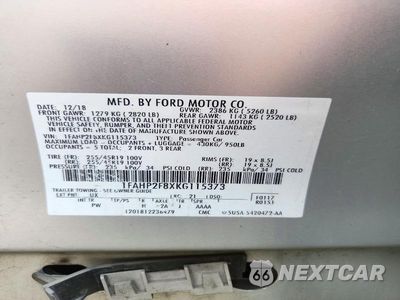 Zdjęcie 12 z 12 samochodu: 2019 FORD TAURUS LIMITED VIN:1FAHP2F8XKG115373 - miniatura
