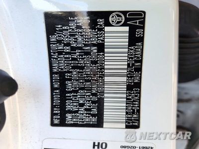 Zdjęcie 12 z 12 samochodu: 2014 TOYOTA COROLLA S PREMIUM VIN:2T1BURHE7EC120084 - miniatura