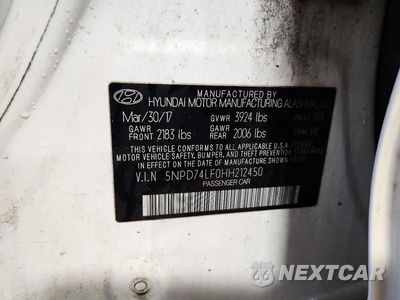 Zdjęcie 12 z 12 samochodu: 2017 HYUNDAI ELANTRA SE VIN:5NPD74LF0HH212450 - miniatura