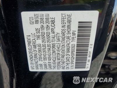 Zdjęcie 14 z 14 samochodu: 2023 HONDA PILOT SPORT VIN:5FNYG2H30PB003923 - miniatura