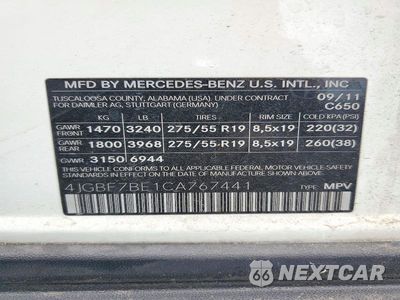 Zdjęcie 13 z 13 samochodu: 2012 MERCEDES-BENZ GL 450 4MATIC VIN:4JGBF7BE1CA767441 - miniatura