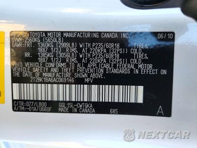 Zdjęcie 14 z 14 samochodu: 2010 LEXUS RX 350 VIN:2T2BK1BA6AC069146 - miniatura