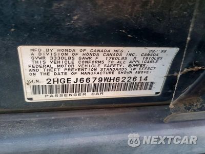 Zdjęcie 12 z 12 samochodu: 1998 HONDA CIVIC LX VIN:2HGEJ6679WH622614 - miniatura