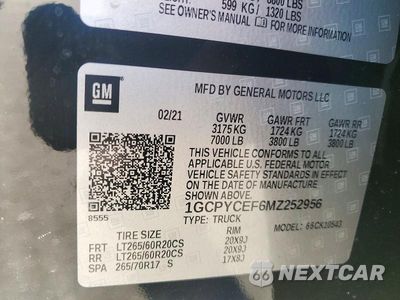Zdjęcie 12 z 12 samochodu: 2021 CHEVROLET SILVERADO K1500 TRAIL BOSS CUSTOM VIN:1GCPYCEF6MZ252956 - miniatura