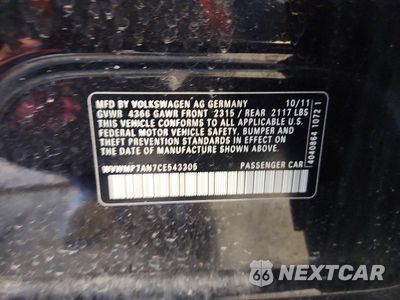 Zdjęcie 12 z 12 samochodu: 2012 VOLKSWAGEN CC SPORT VIN:WVWMP7AN7CE543305 - miniatura