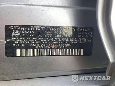 Zdjęcie 12 z 12 samochodu: 2016 HYUNDAI SONATA HYBRID SE VIN:KMHE24L1XGA015889 - miniatura
