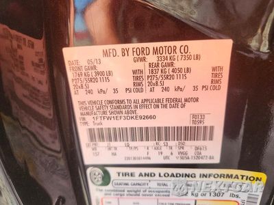 Zdjęcie 13 z 13 samochodu: 2013 FORD F150 SUPERCREW VIN:1FTFW1EF3DKE92660 - miniatura